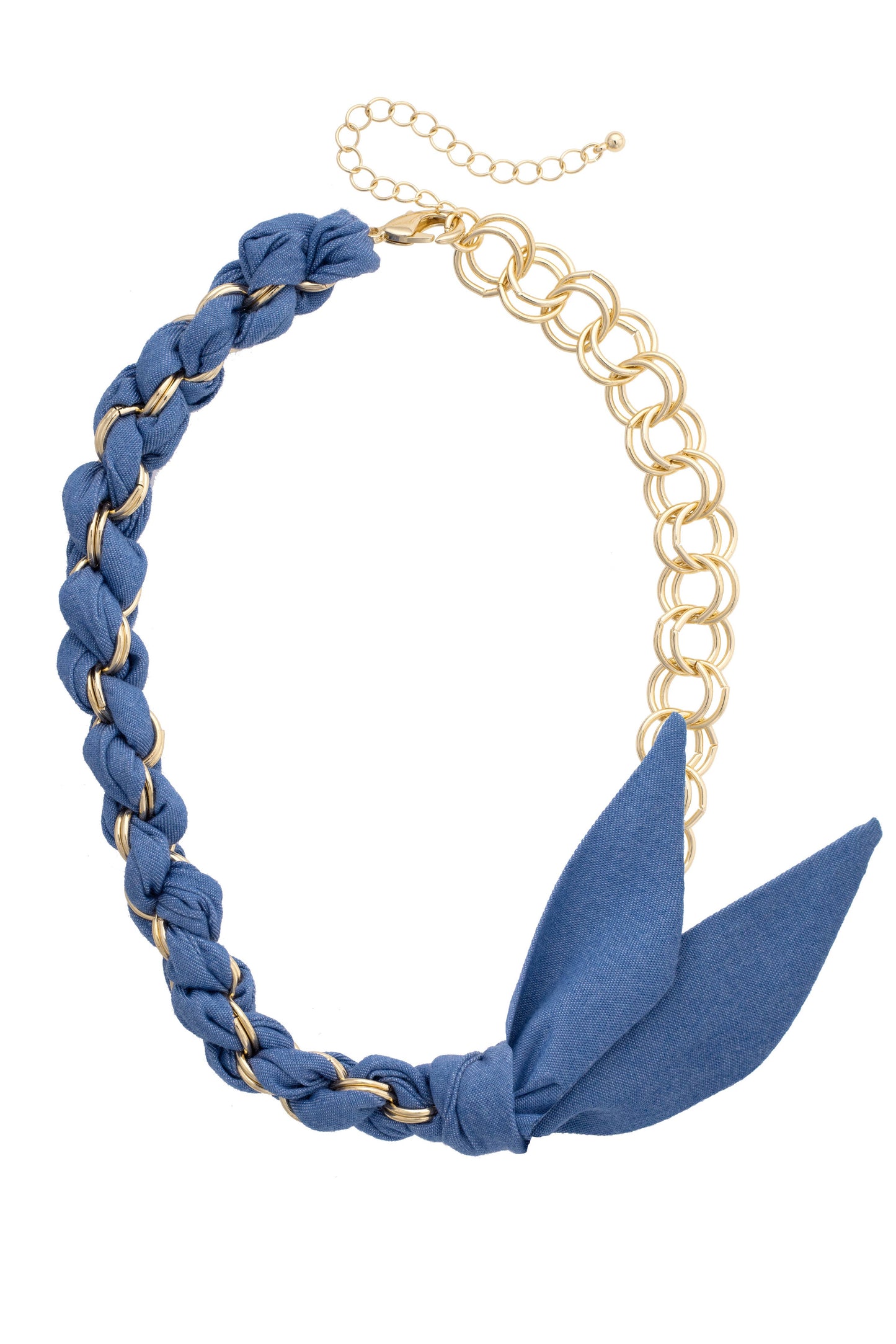 Dallas Denim Chain Scarf Necklace