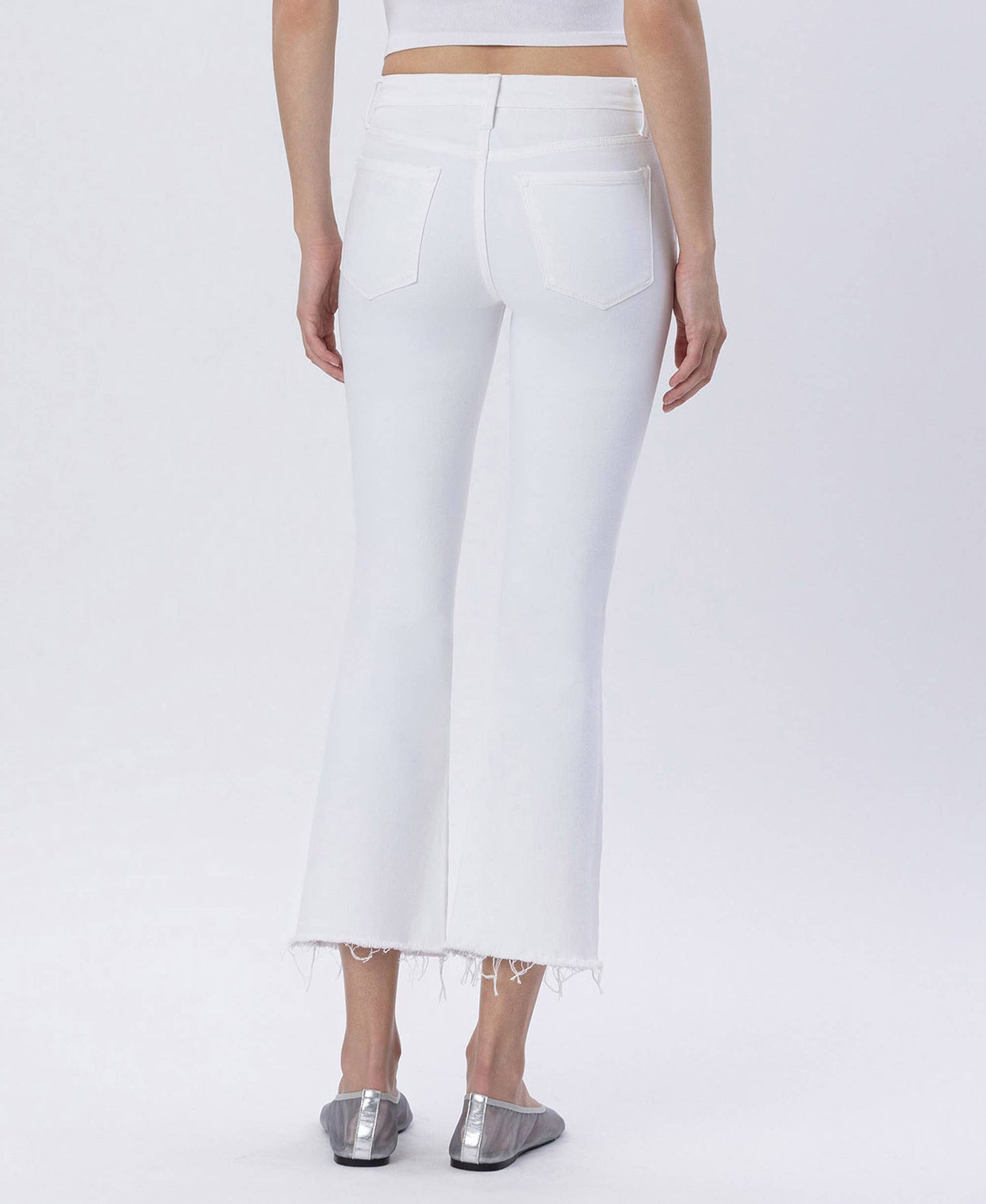Clean Cut Cropped Flare Jeans