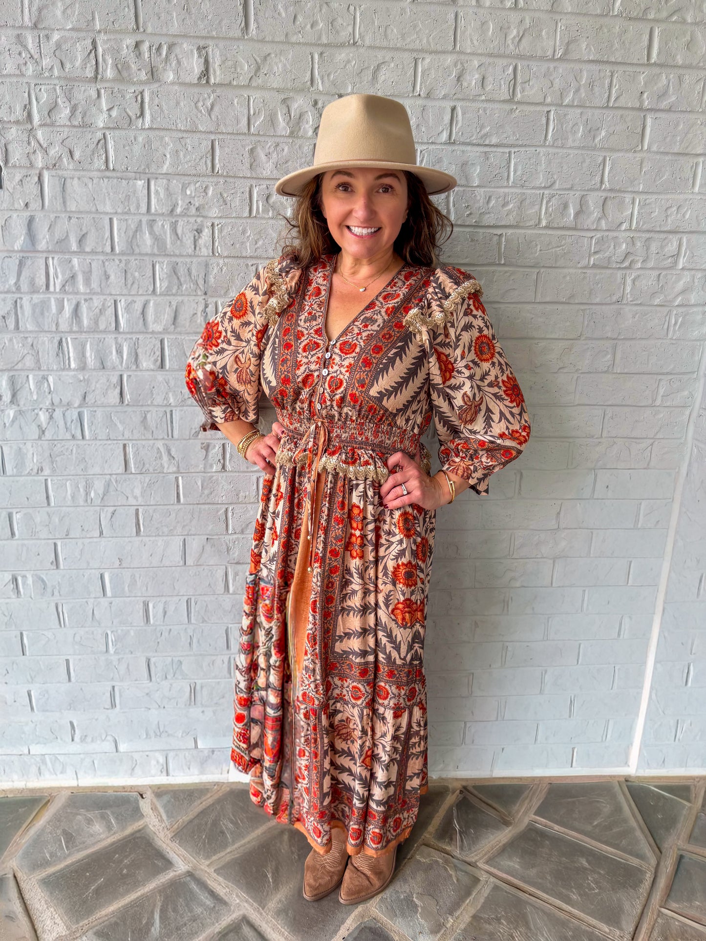 Autumn Bloom Maxi Dress