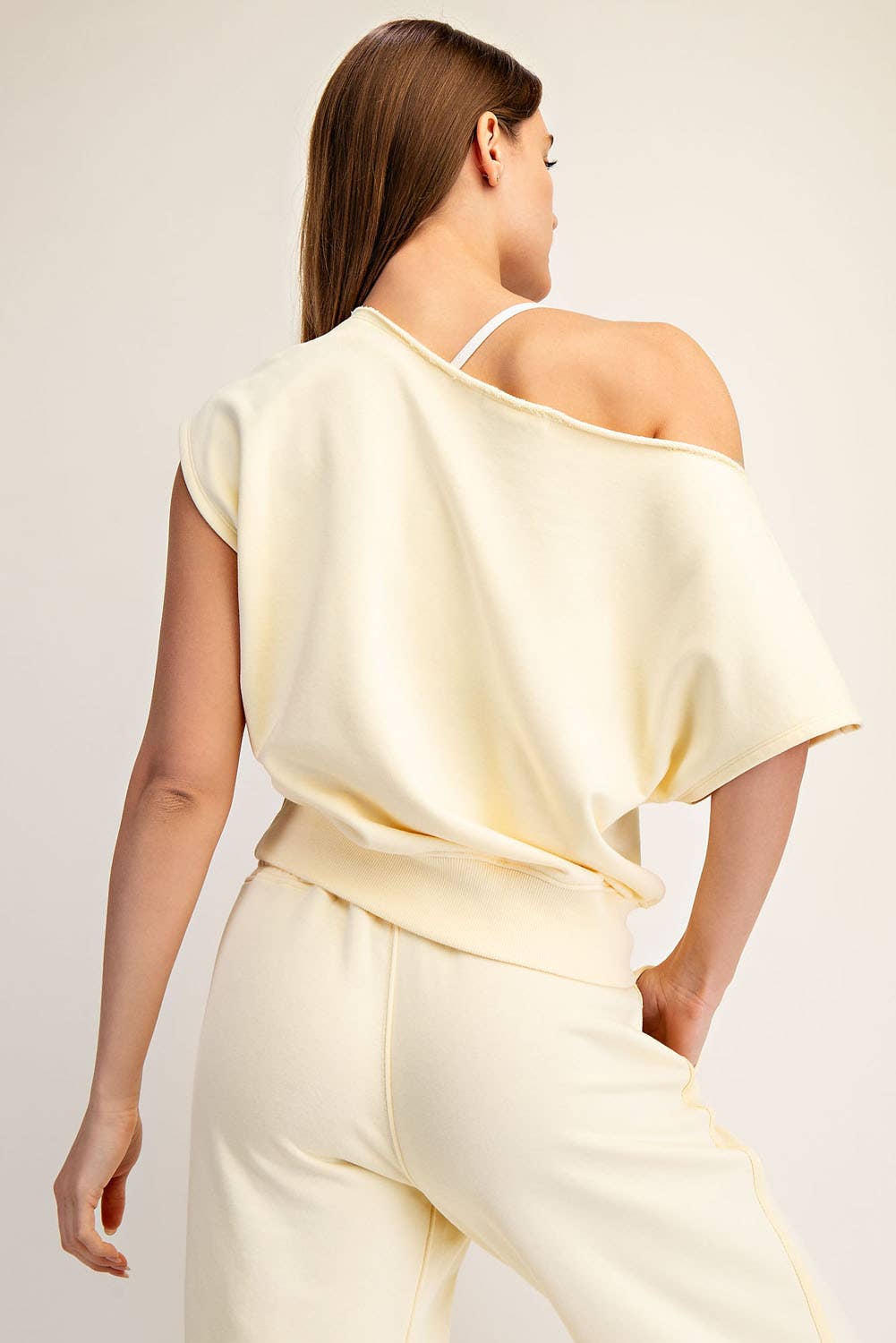 FRENCH TERRY OFF SHOULDER TOP