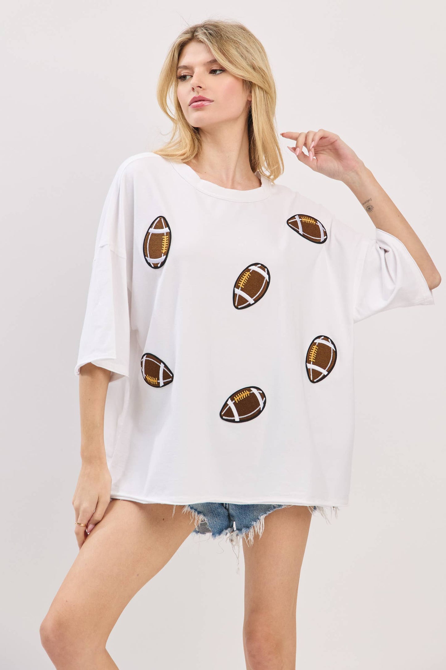 Vintage Football Patch Gameday Oversized Tee
