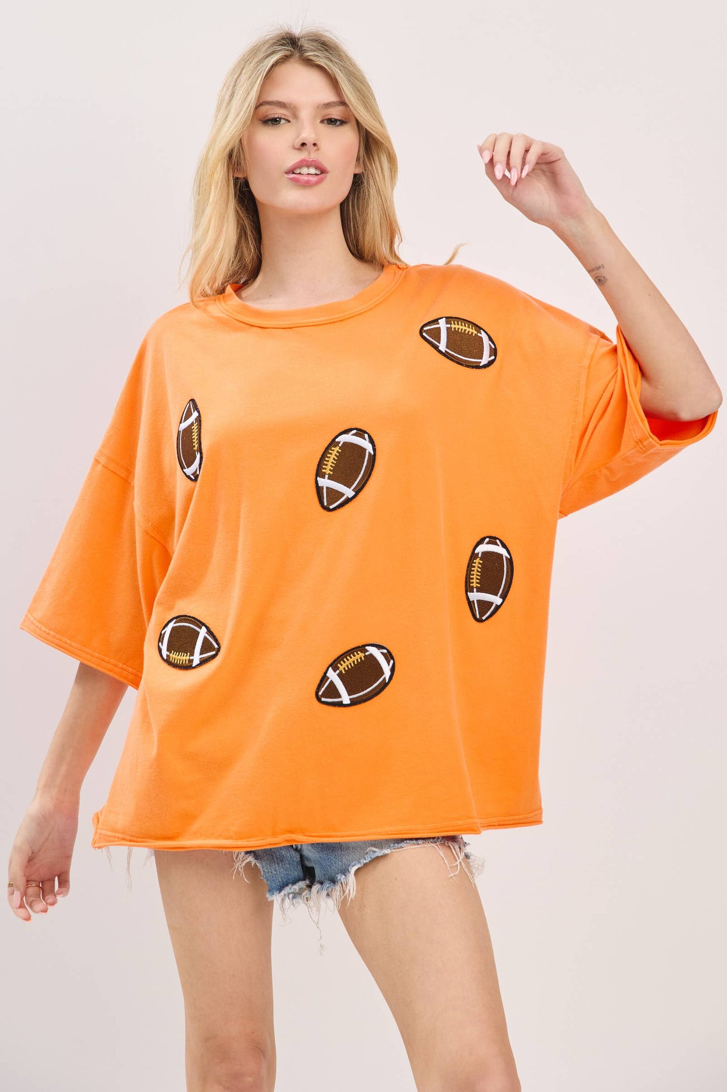 Vintage Football Patch Gameday Oversized Tee