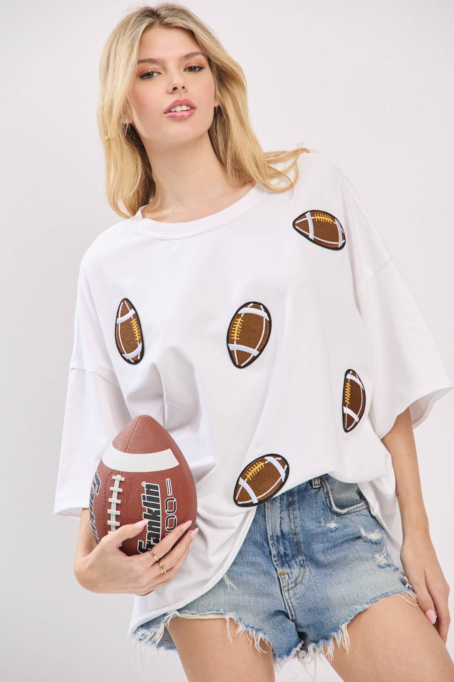 Vintage Football Patch Gameday Oversized Tee