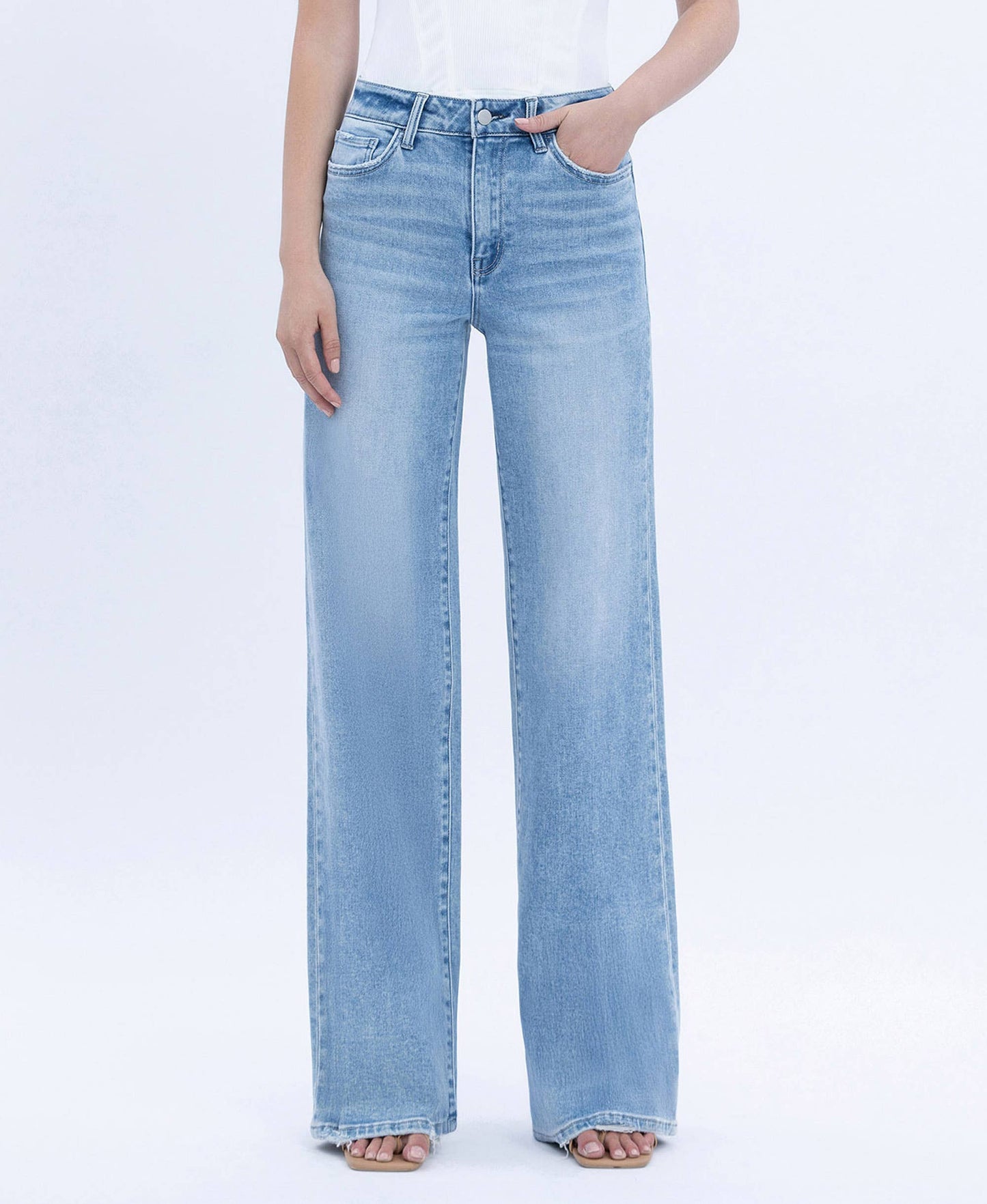HIGH RISE FULL LENGTH WIDE JEANS