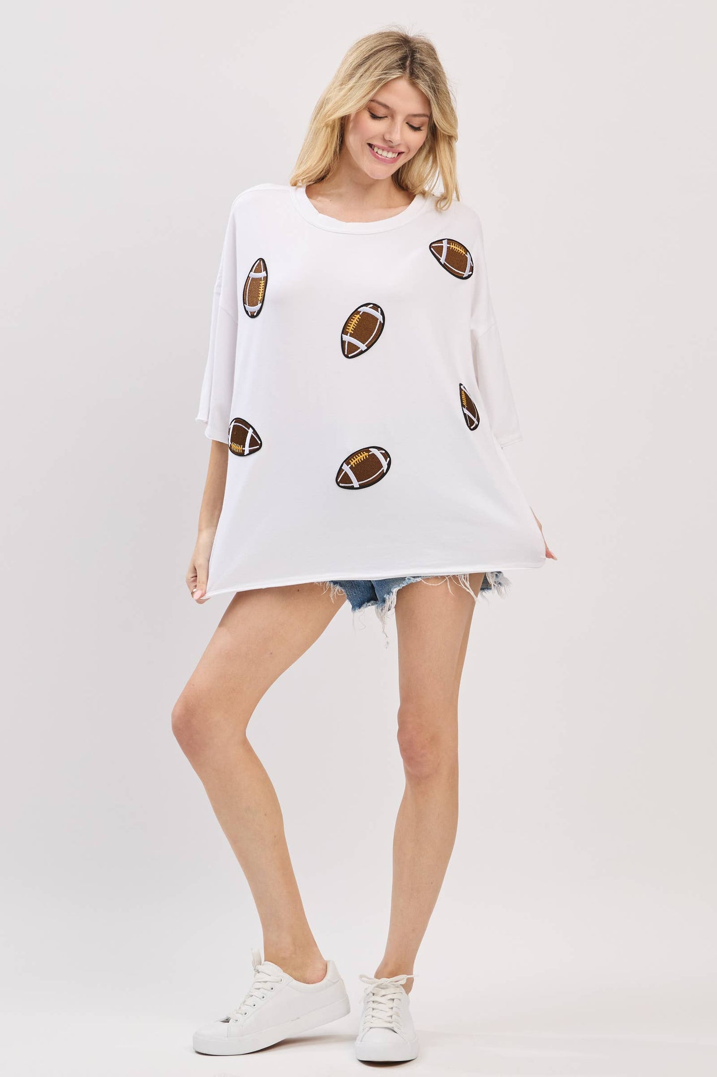 Vintage Football Patch Gameday Oversized Tee