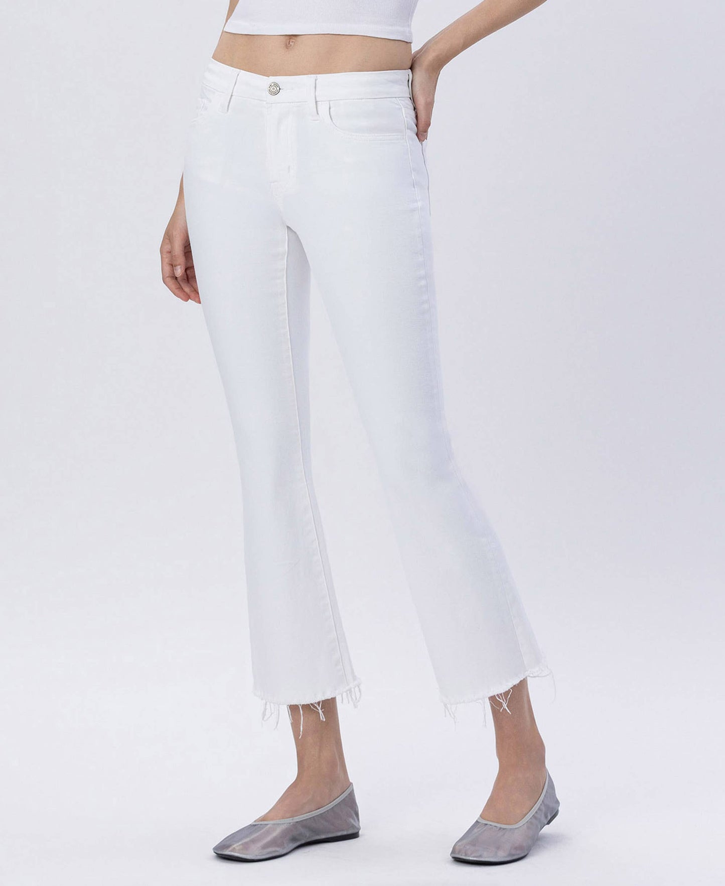 Clean Cut Cropped Flare Jeans