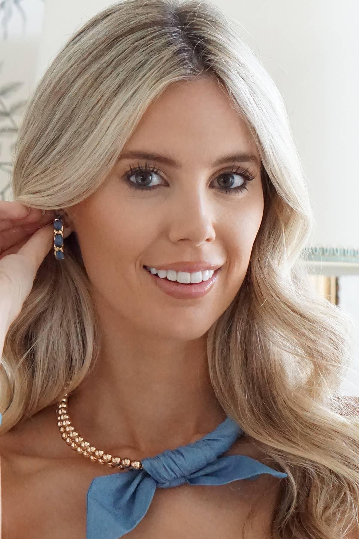 Dallas Denim Hoop Earrings