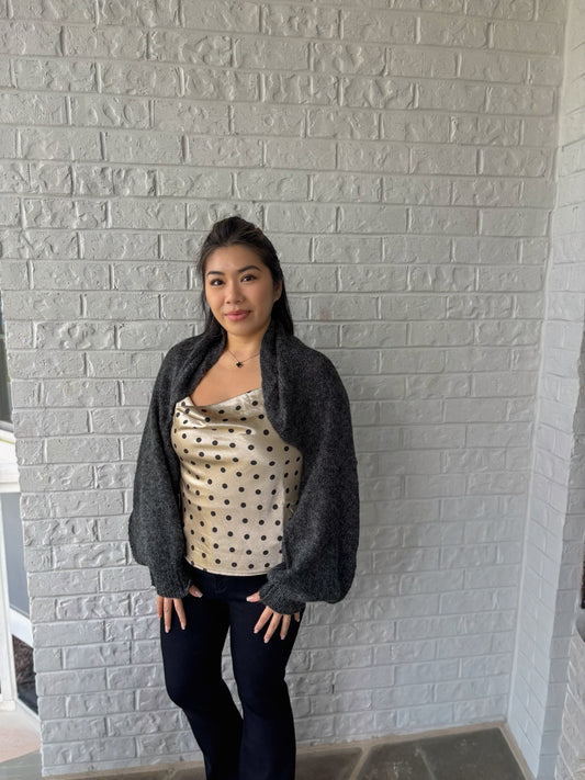 The Charcoal Knit Shrug