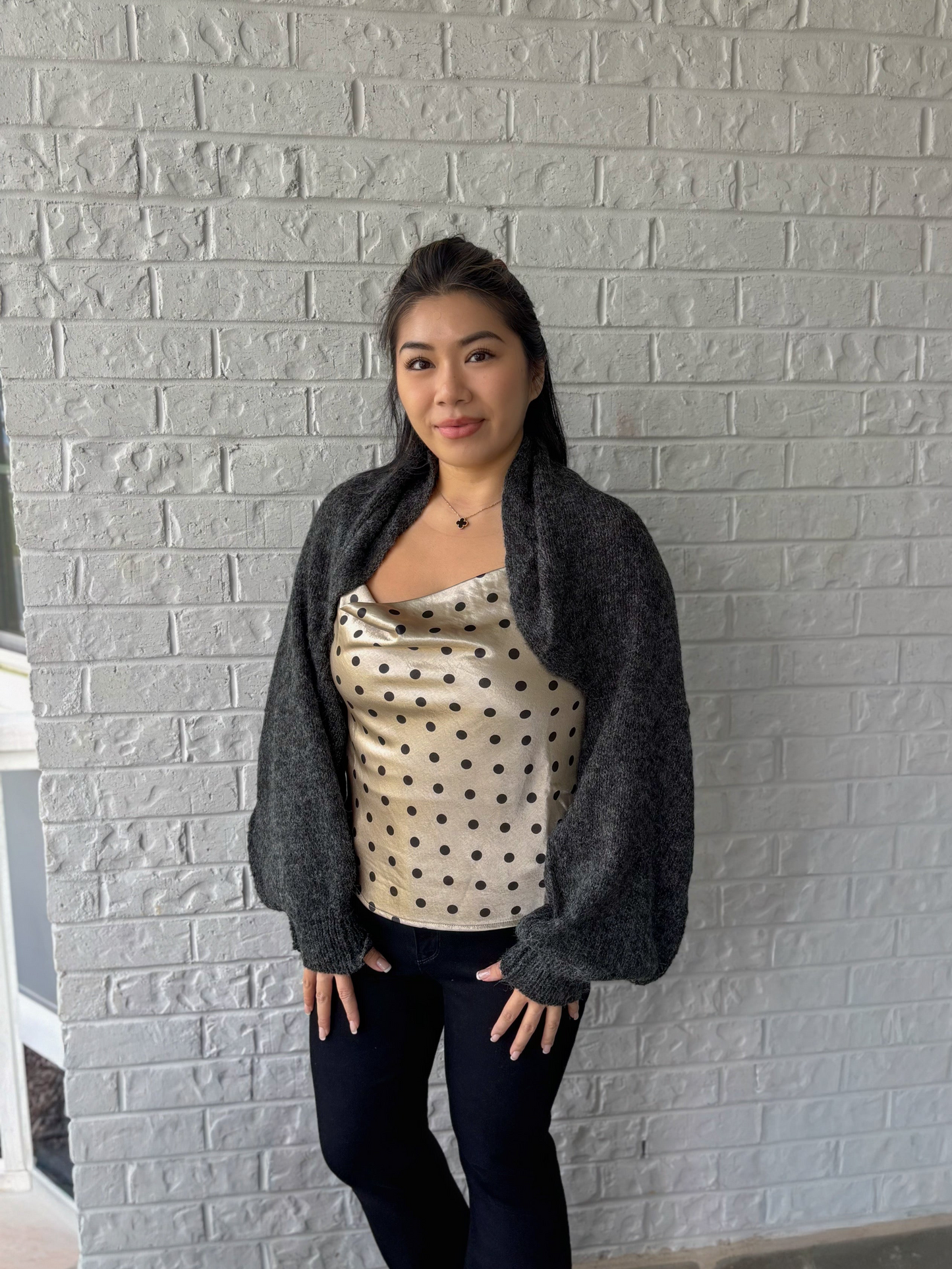 The Charcoal Knit Shrug