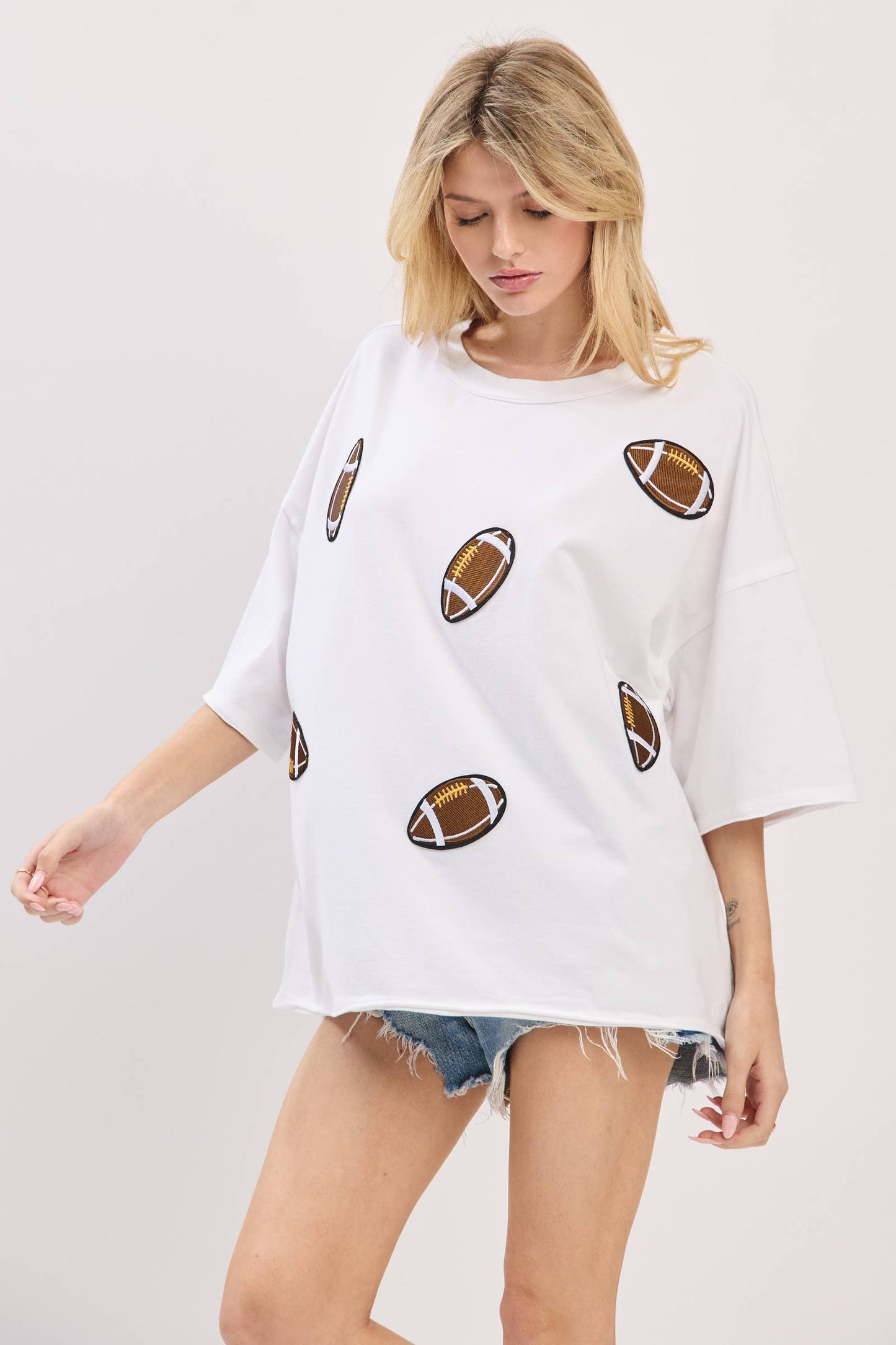 Vintage Football Patch Gameday Oversized Tee
