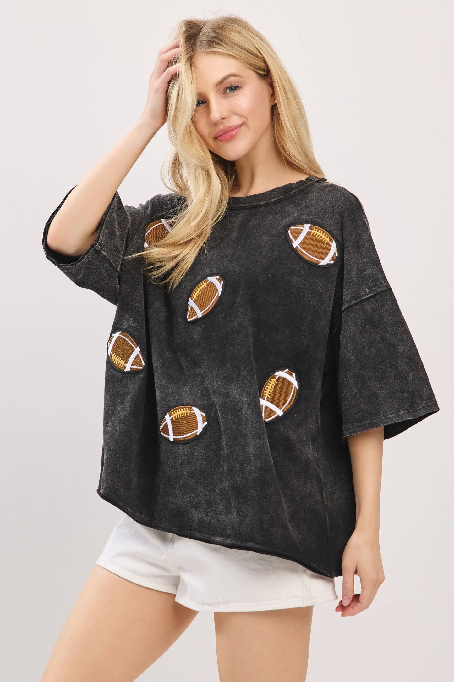 Vintage Football Patch Gameday Oversized Tee