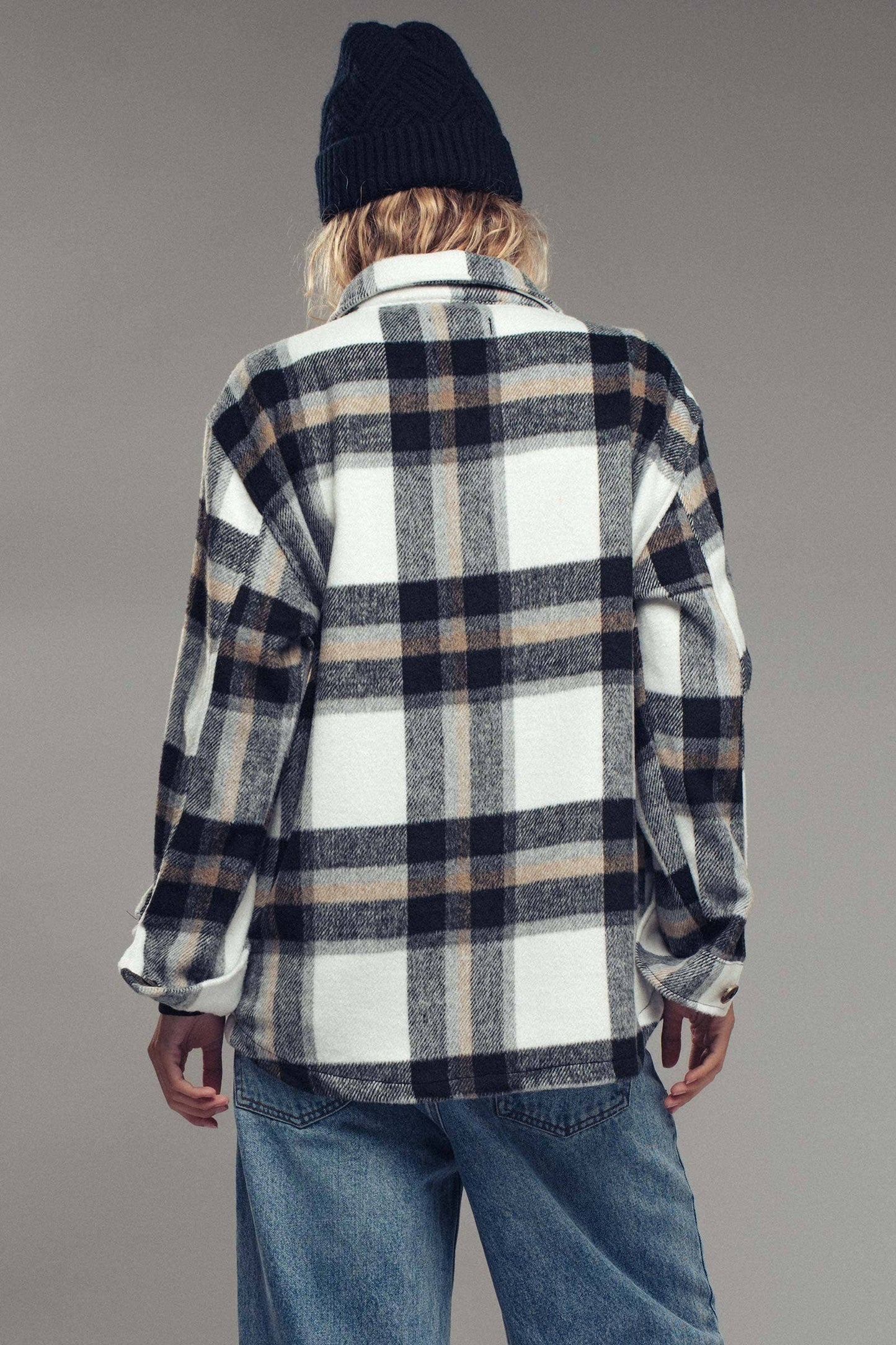 Plaid Button-Down Jacket