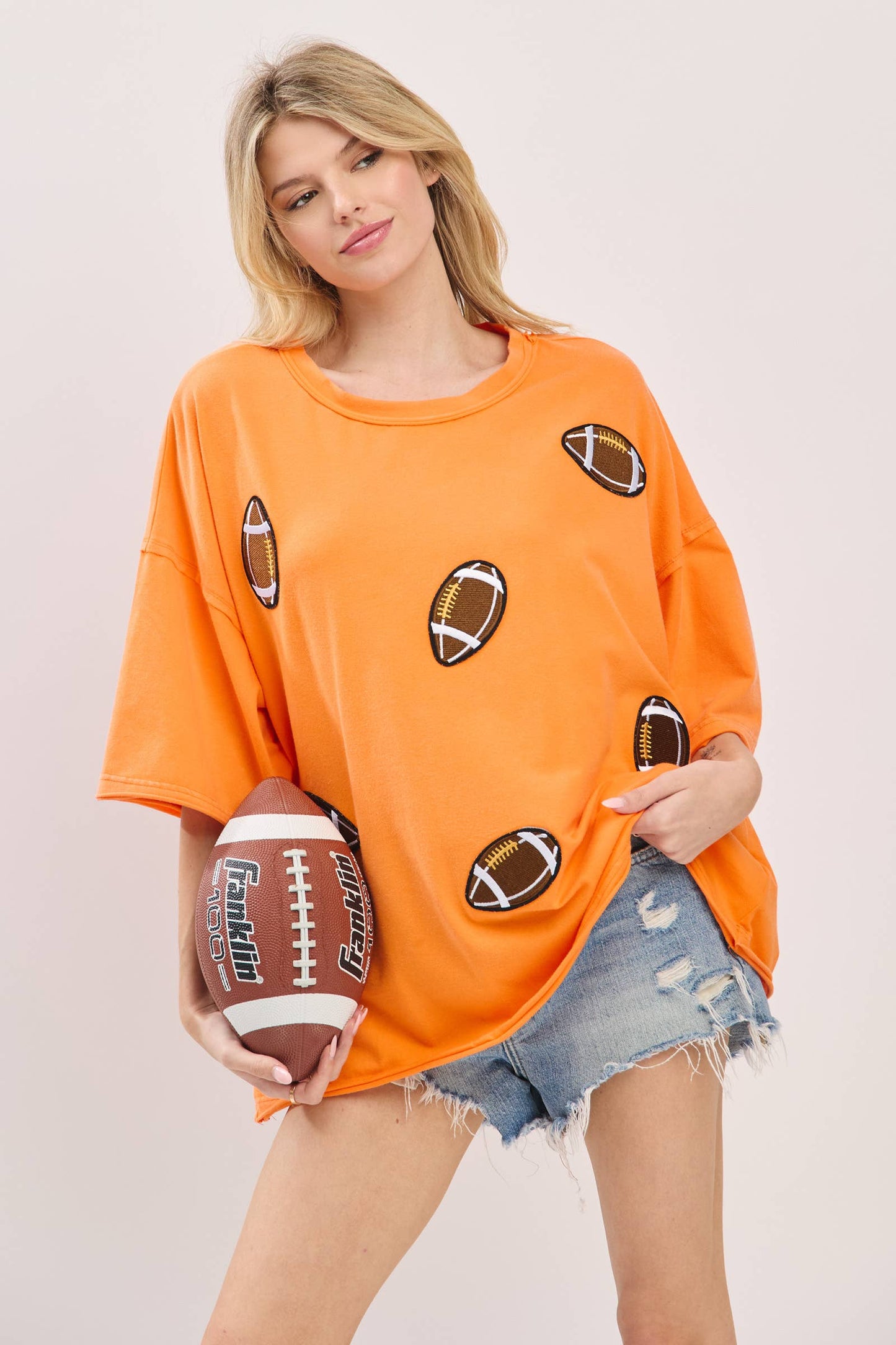 Vintage Football Patch Gameday Oversized Tee