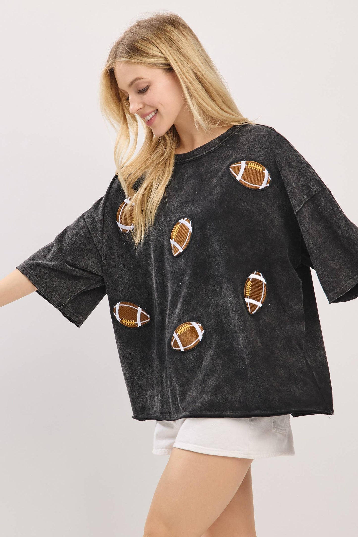 Vintage Football Patch Gameday Oversized Tee