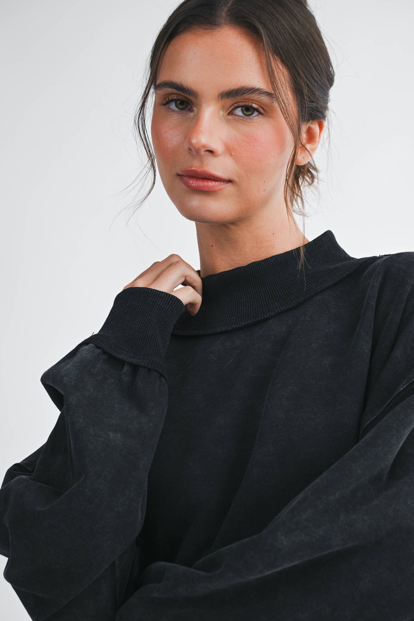 Midnight Washed Mockneck