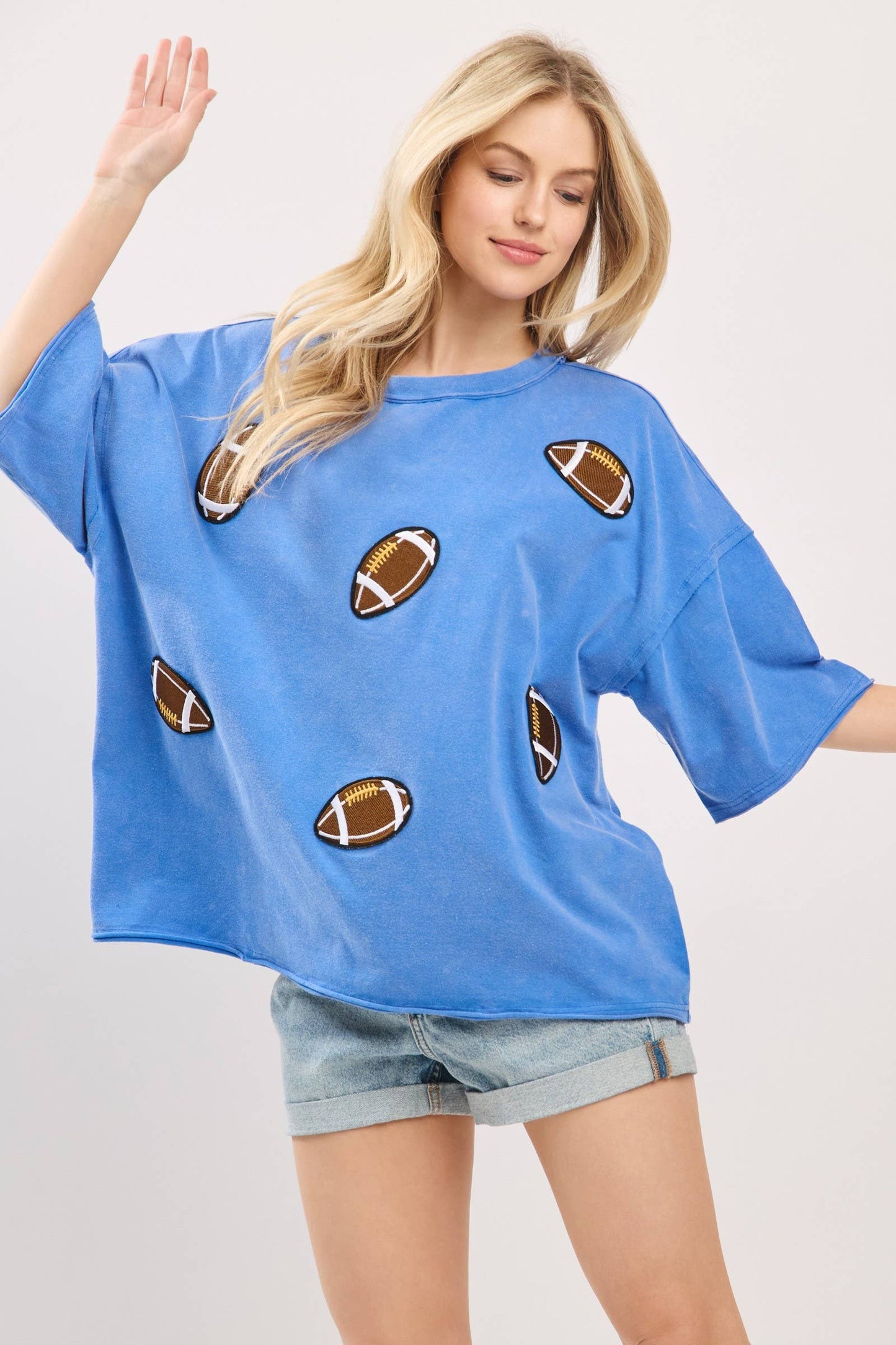 Vintage Football Patch Gameday Oversized Tee