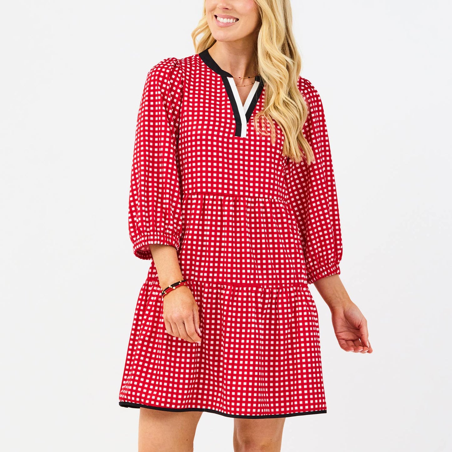 Game Day Dress Gingham Red/Black