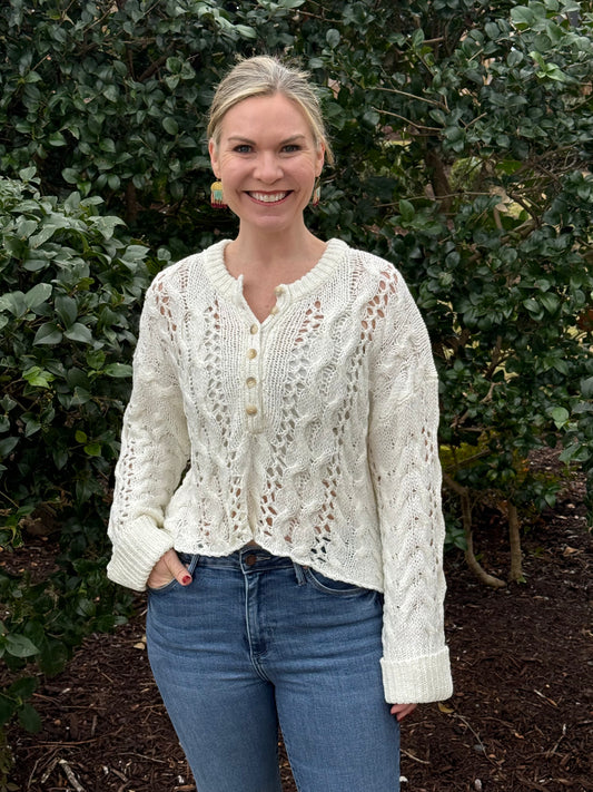 The Cream Dream Crochet Sweater