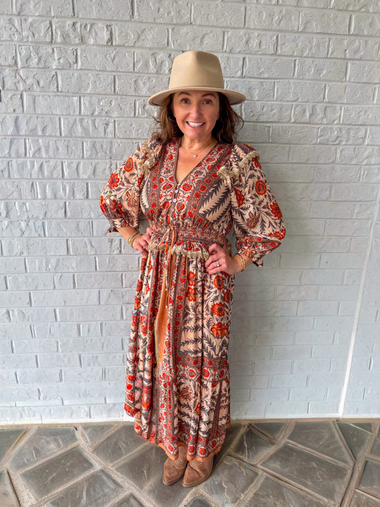 Autumn Bloom Maxi Dress