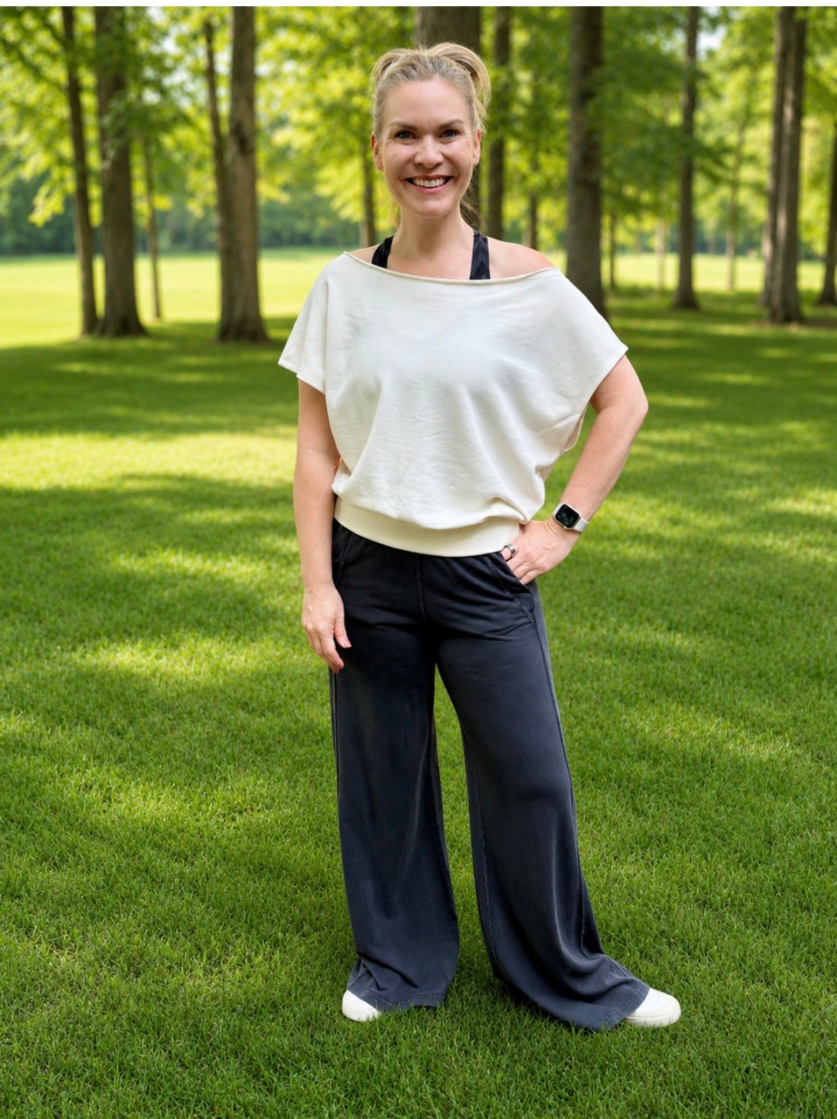 FRENCH TERRY OFF SHOULDER TOP