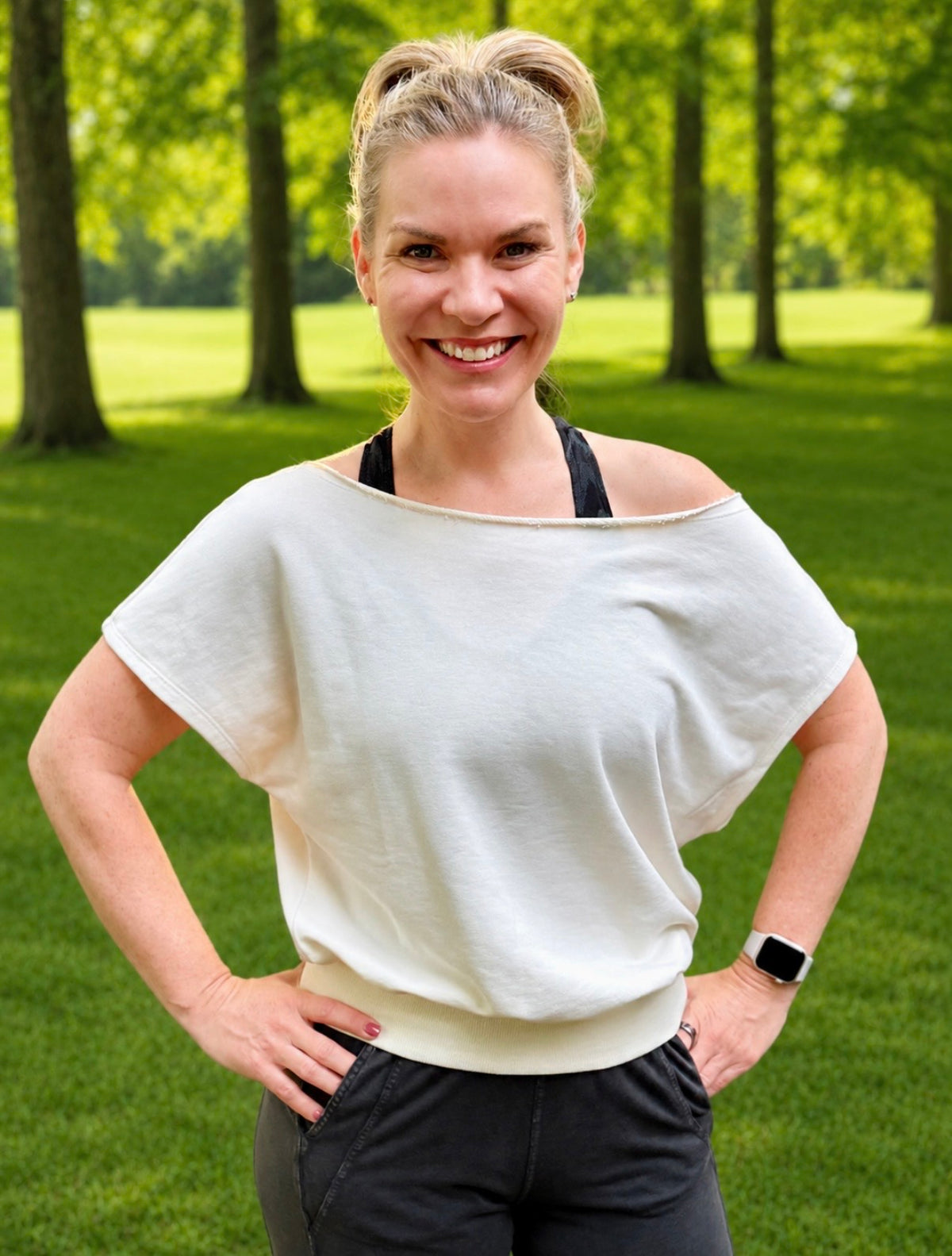 FRENCH TERRY OFF SHOULDER TOP