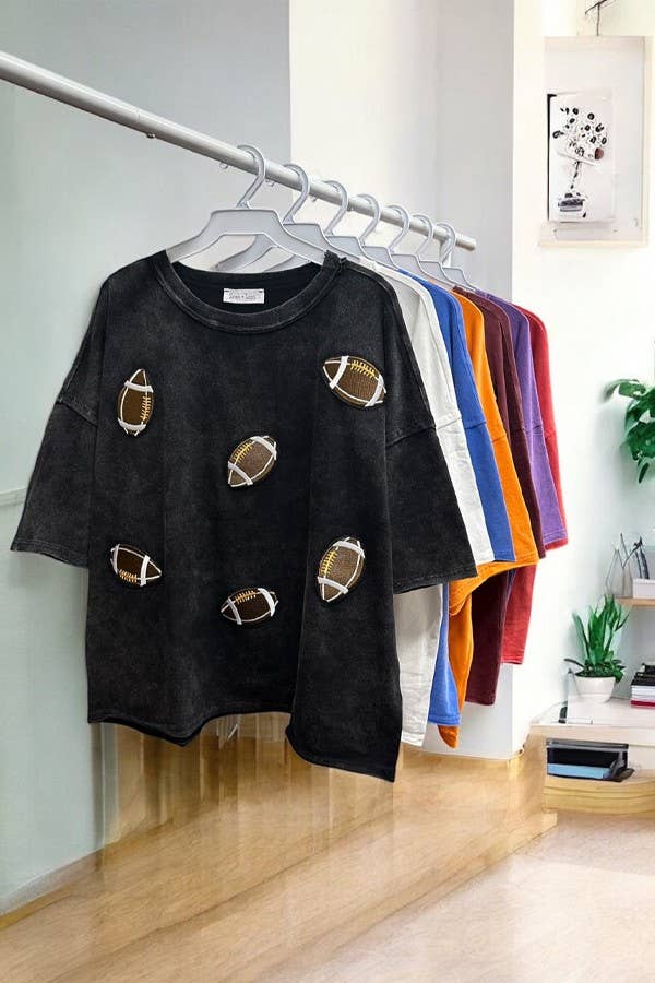 Vintage Football Patch Gameday Oversized Tee