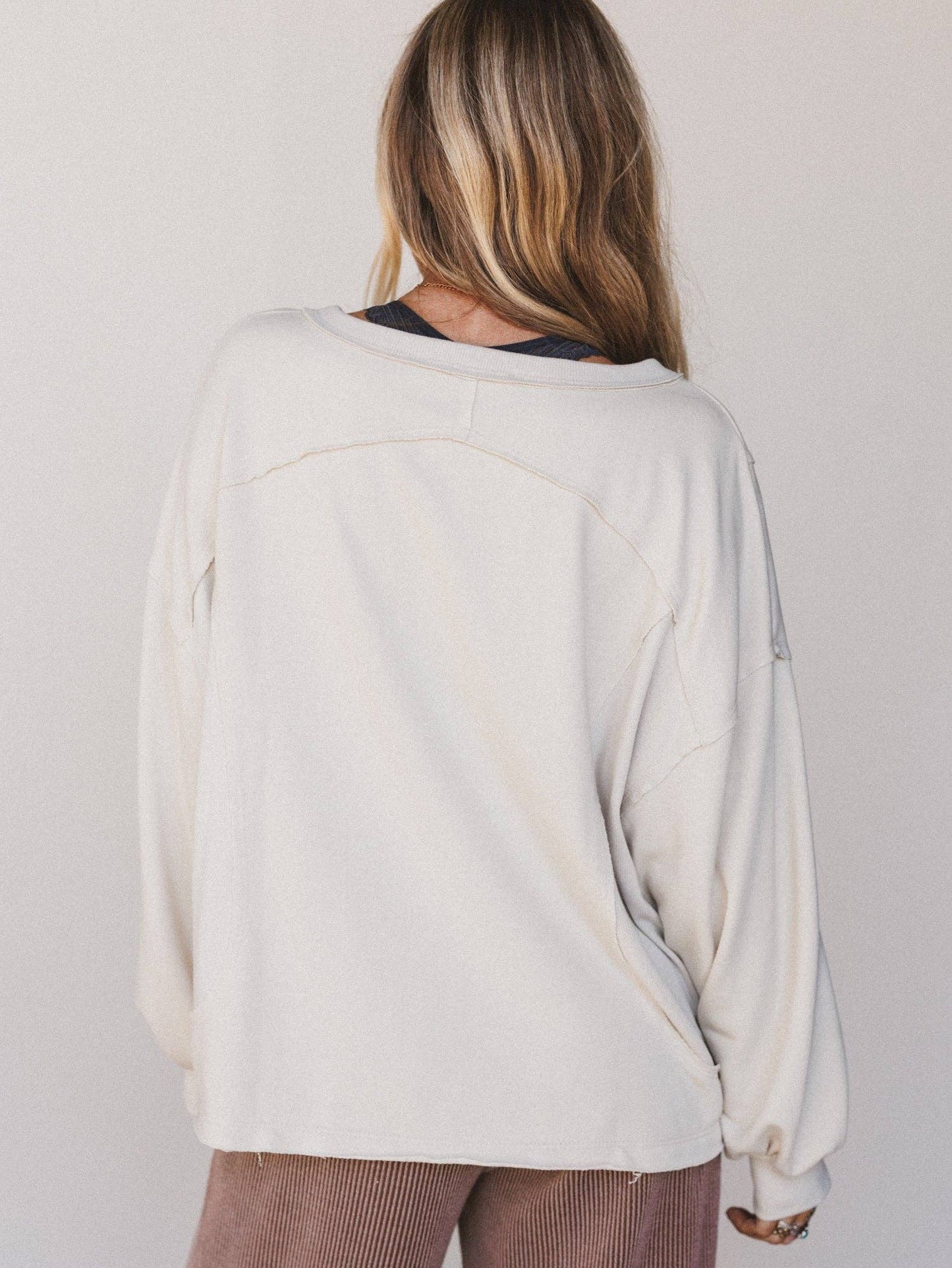 Karli Knit Pocket Top - Beige