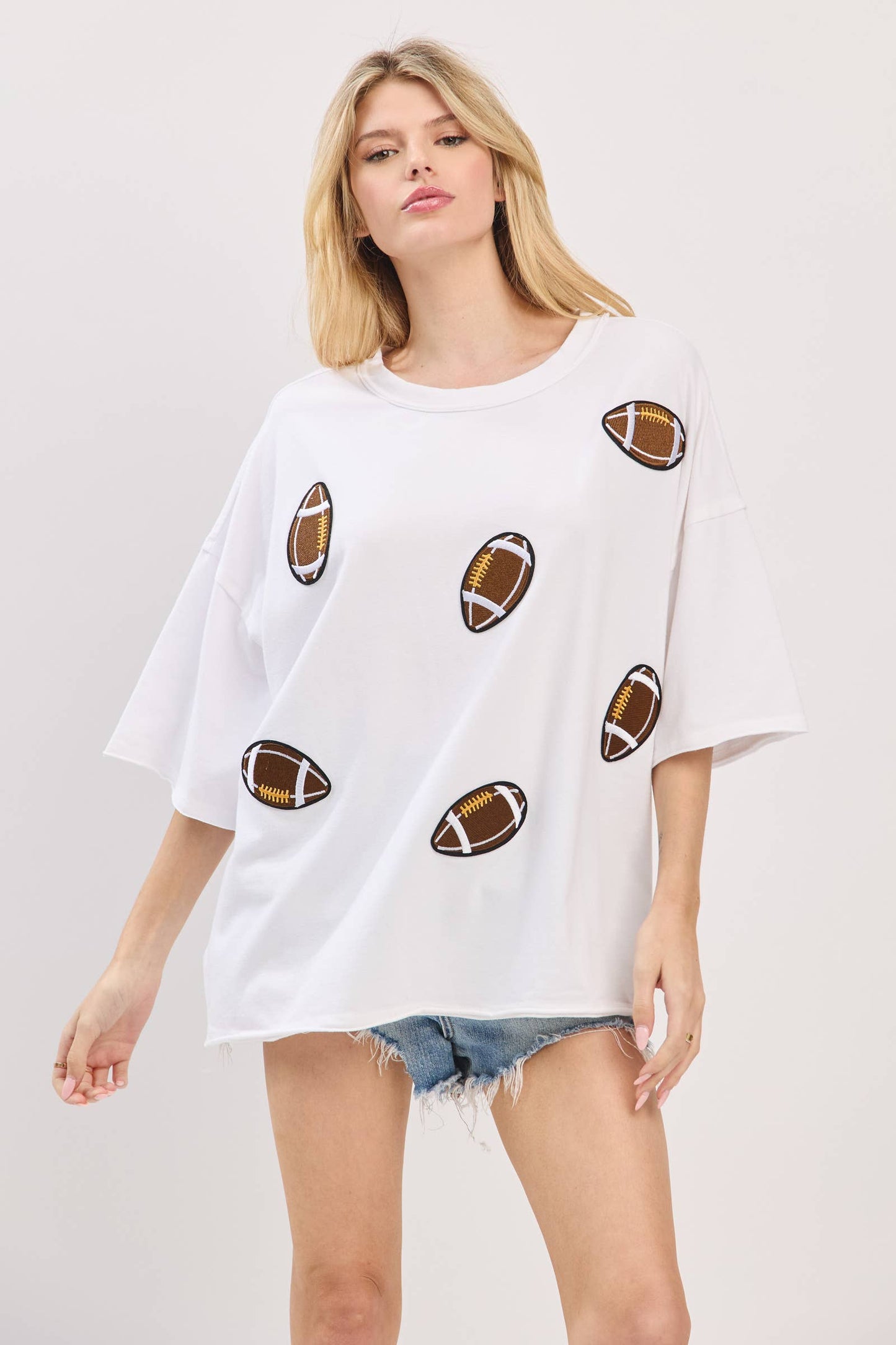 Vintage Football Patch Gameday Oversized Tee
