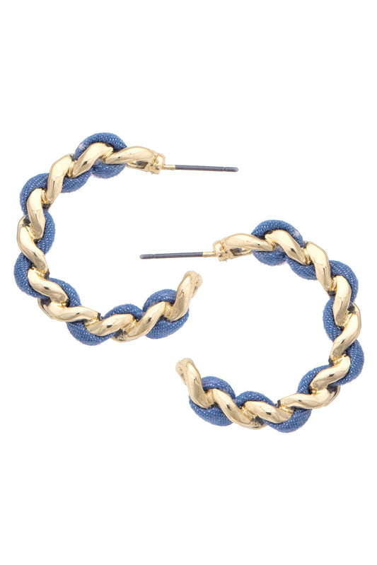 Dallas Denim Hoop Earrings