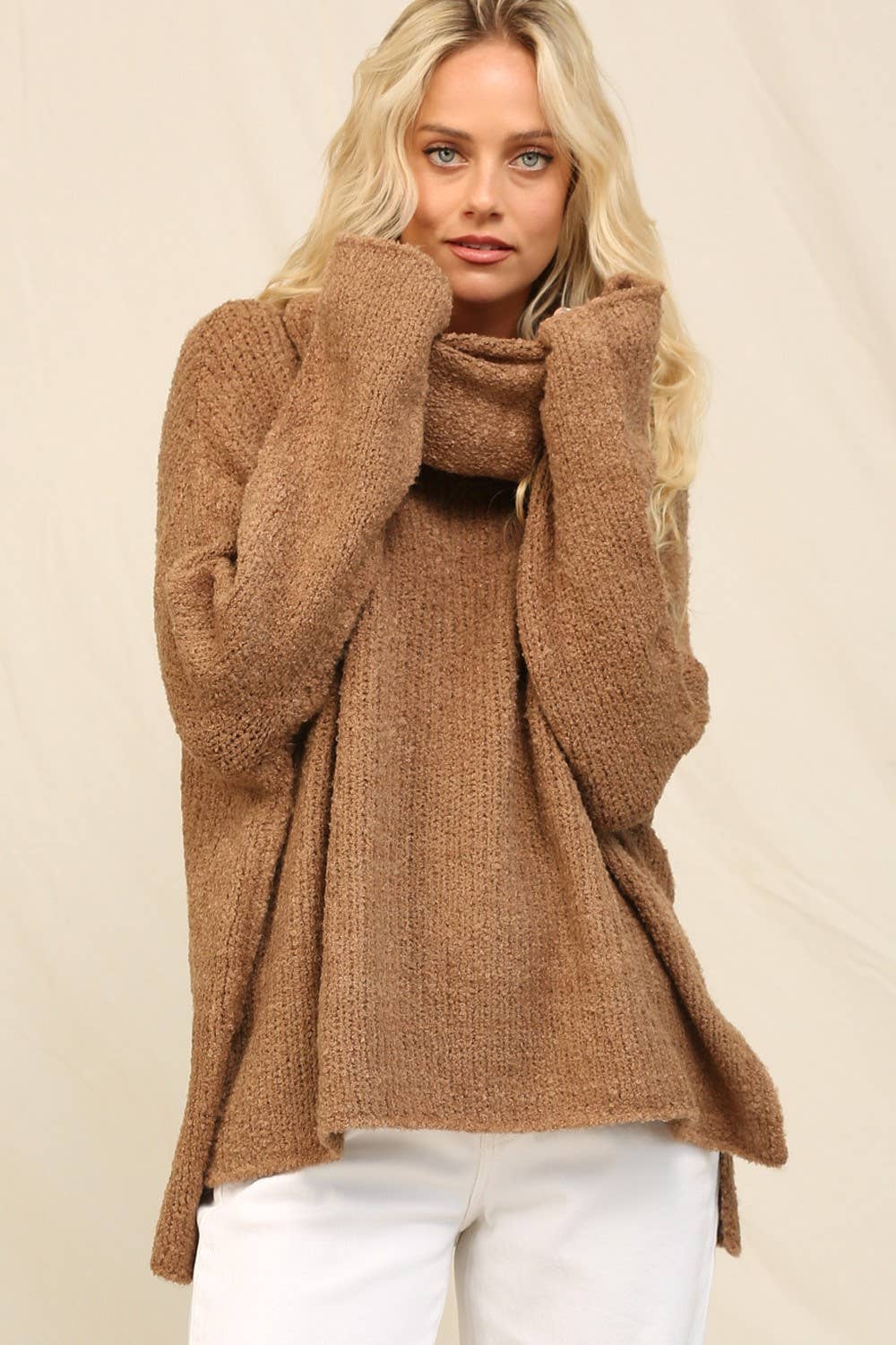 Soft And Slouchy, This Fuzzy Cowl-Neck Pullover