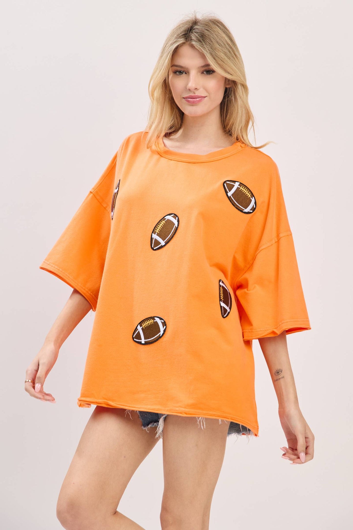 Vintage Football Patch Gameday Oversized Tee