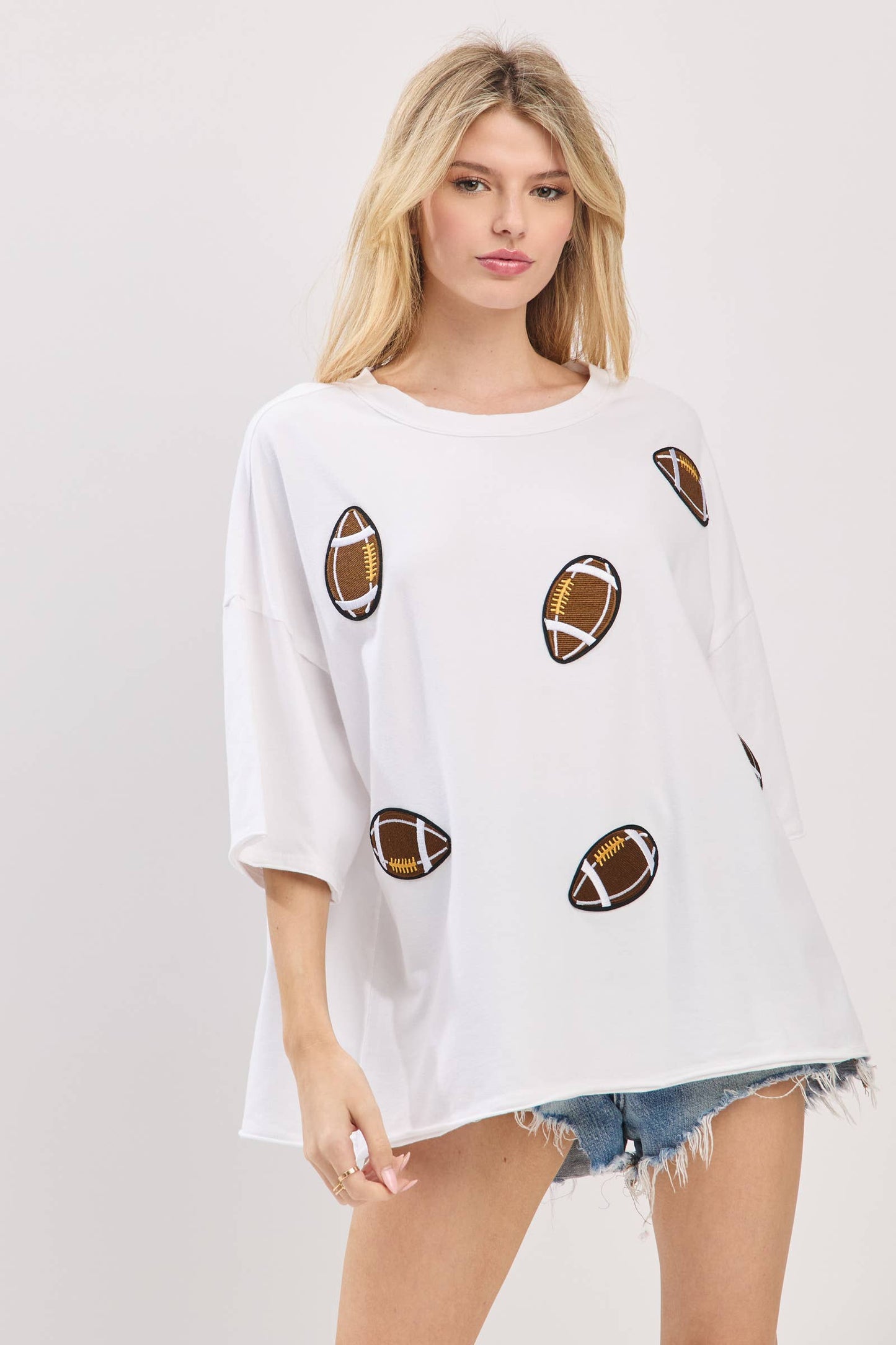 Vintage Football Patch Gameday Oversized Tee