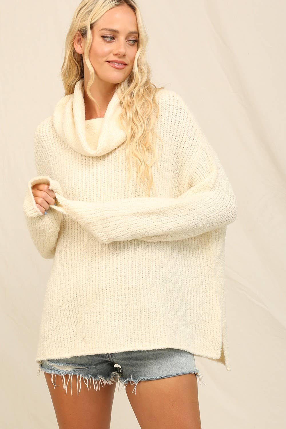 Soft And Slouchy, This Fuzzy Cowl-Neck Pullover
