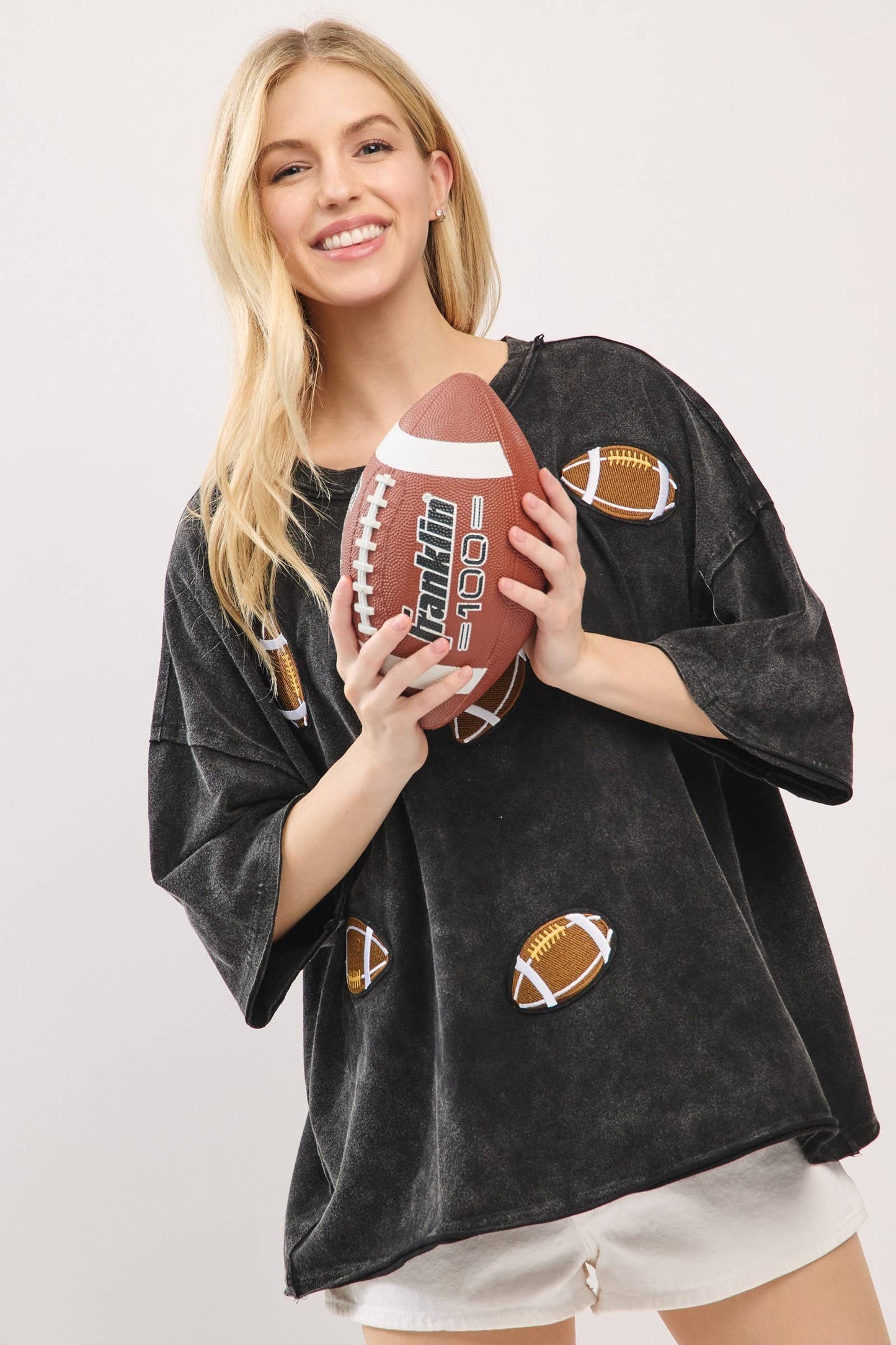 Vintage Football Patch Gameday Oversized Tee