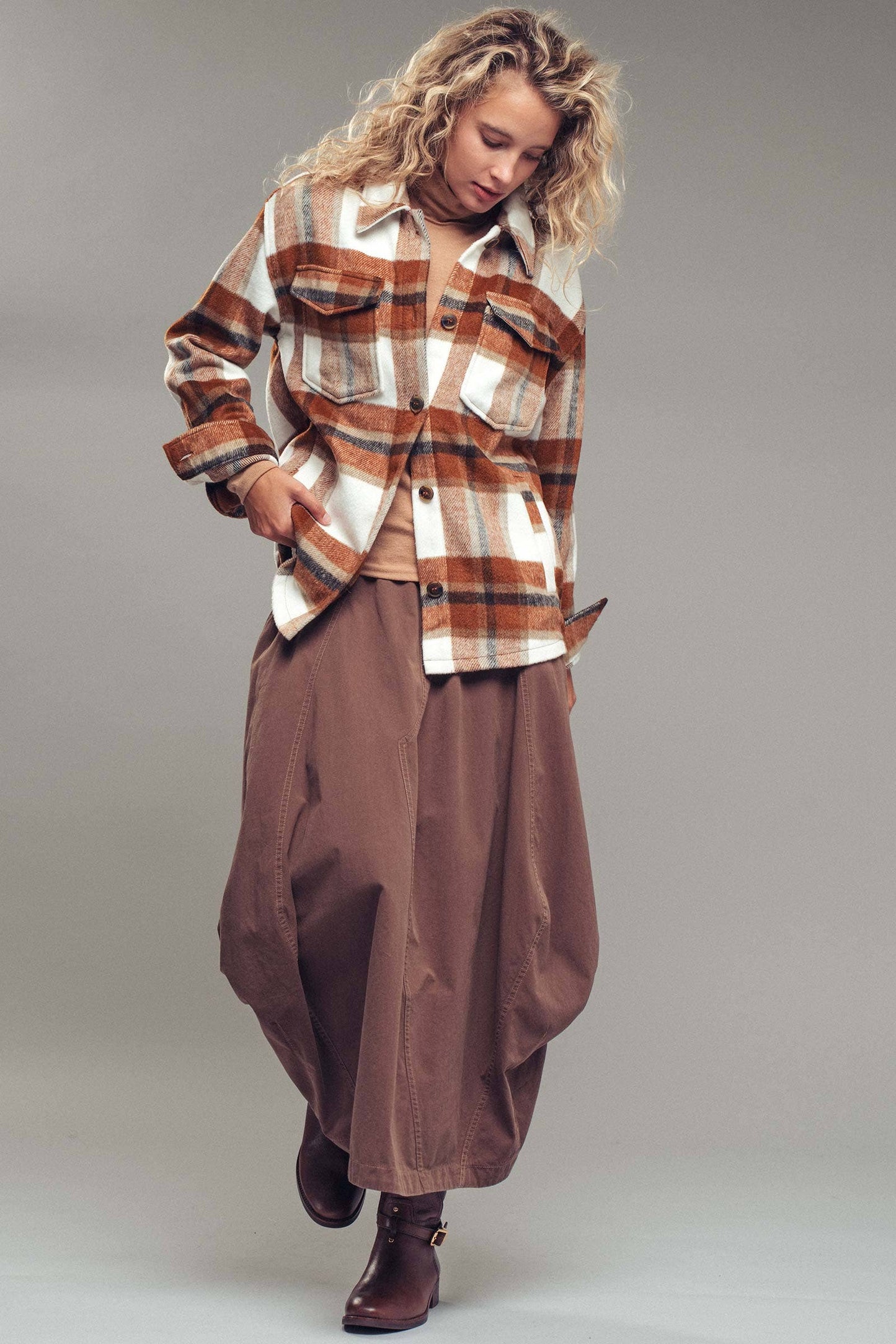 Plaid Button-Down Jacket